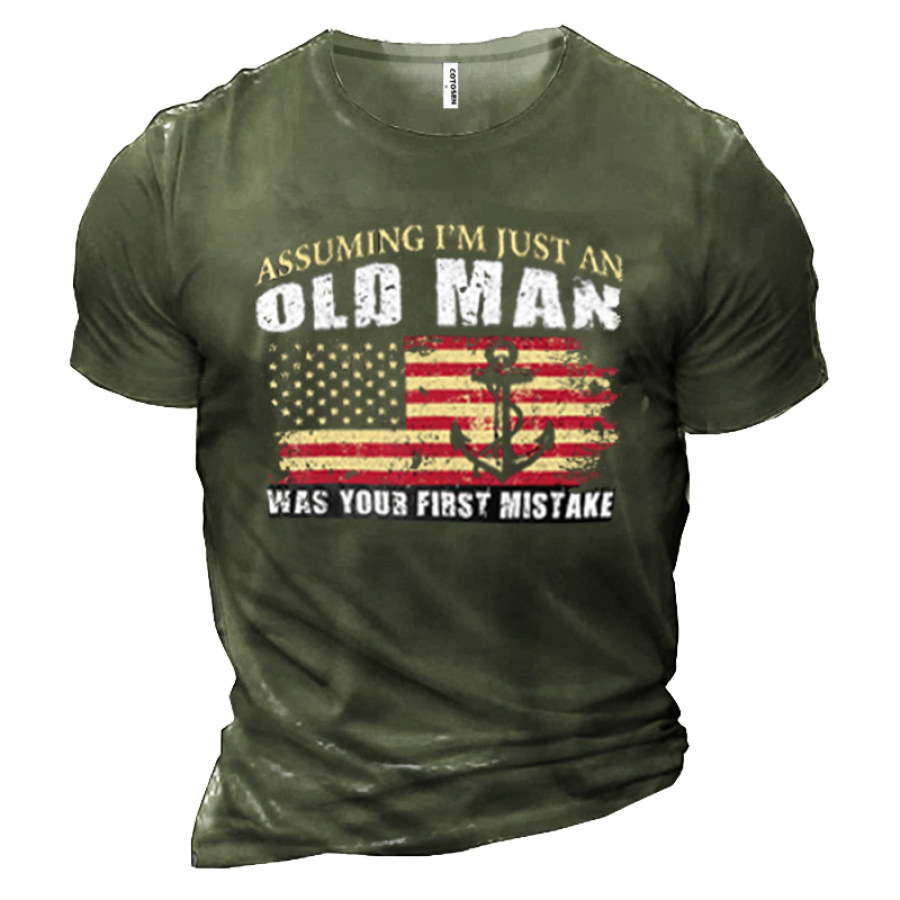 

Alter Mann Ist Dein Erster Fehler Vintage Baumwoll-T-Shirt Für Männer