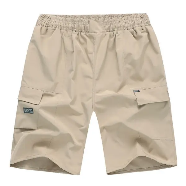 Men's Multi-pocket Casual Shorts Elastic Band Loose Cropped Pants - Mosaicnew.com 