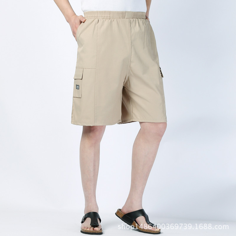 Men's Multi-pocket Casual Shorts Chic Elastic Band Loose Cropped Pants
