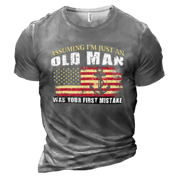 Old Man Is Your First Mistake Men's Vintage Cotton T-Shirt - Mosaicnew.com 