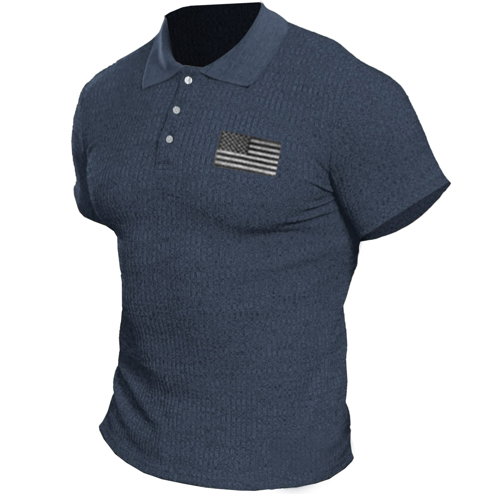 Men's Solid Knit Outdoor Chic Tactical Polo T-shirt
