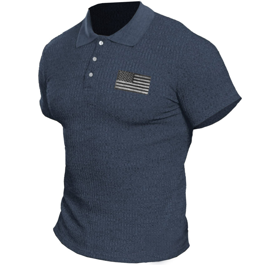 

Men's Solid Knit Outdoor Tactical Polo T-Shirt