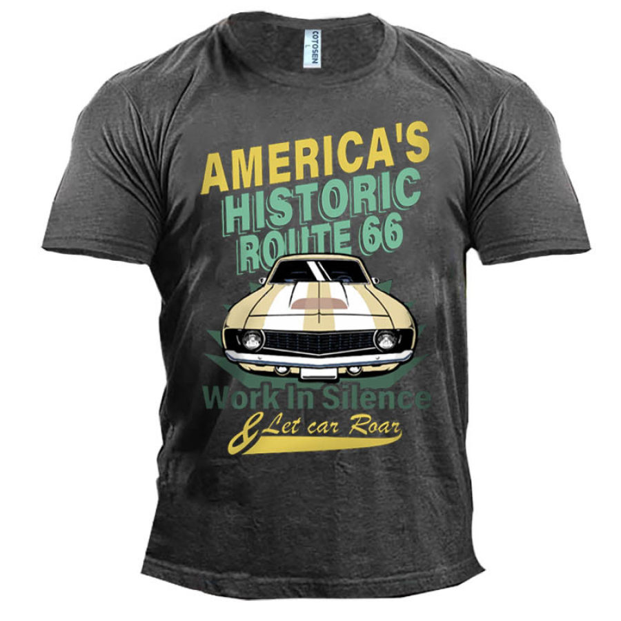 

Men's America's Historic Route 66 Work In Silence Cotton T-Shirt