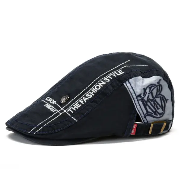 Colorblock Embroidery Outdoor Shade Casual Beret Sun Cap - Honeylop.chimpone.com 