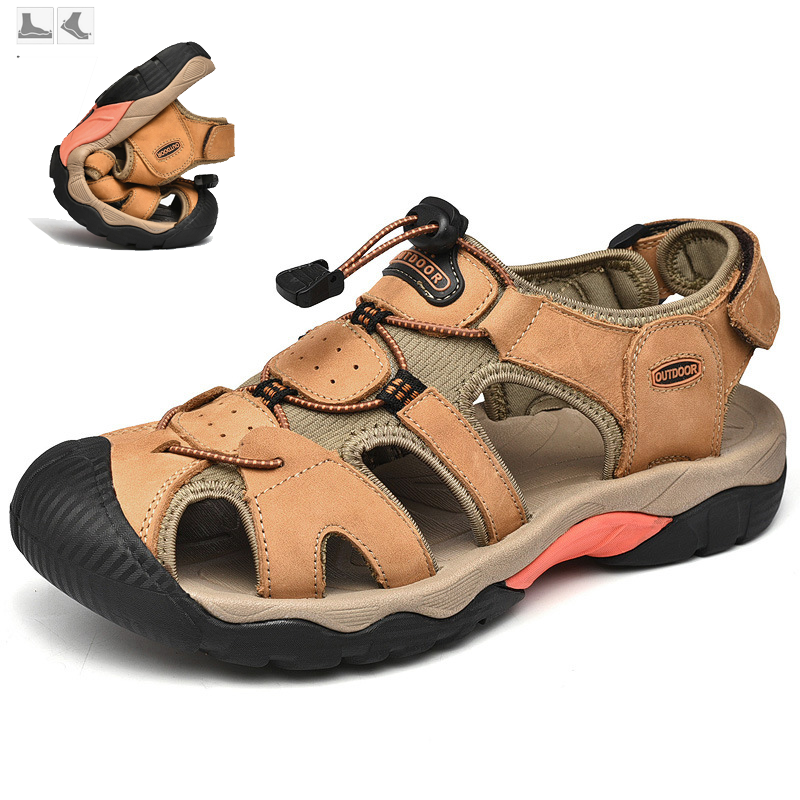 Men's Outdoor Non-slip Leather Chic Beach Toe Sandals