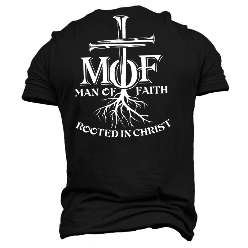 Man Of Faith Men's Chic Cotton Short Sleeve T-shirt
