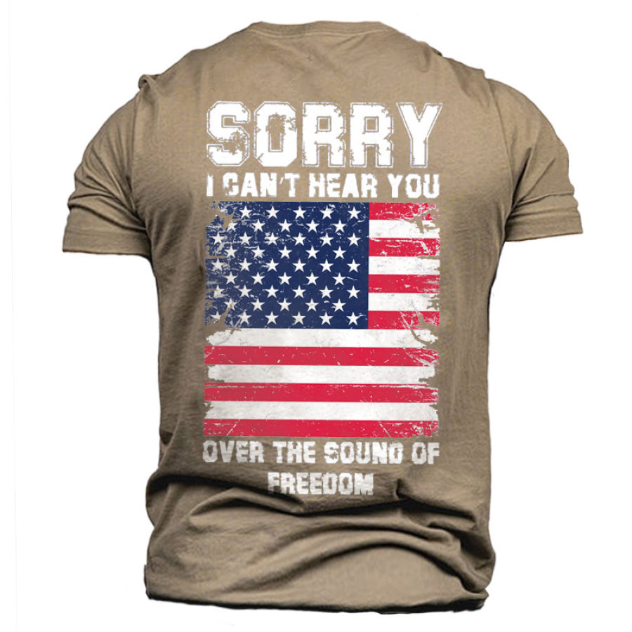 

Sorry I Cant Hear You Men's Cotton Short Sleeve T-Shirt