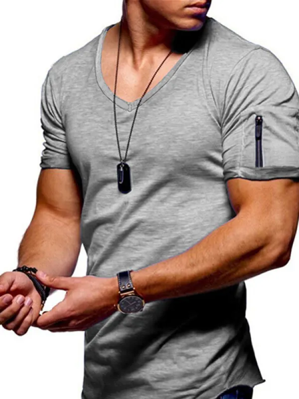 Men's Outdoor Tactical Pocket Short Sleeve T-Shirt - Oasisjoy.com 