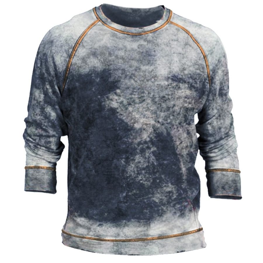 

Men's Colorblock Distressed Long Sleeve T-Shirt