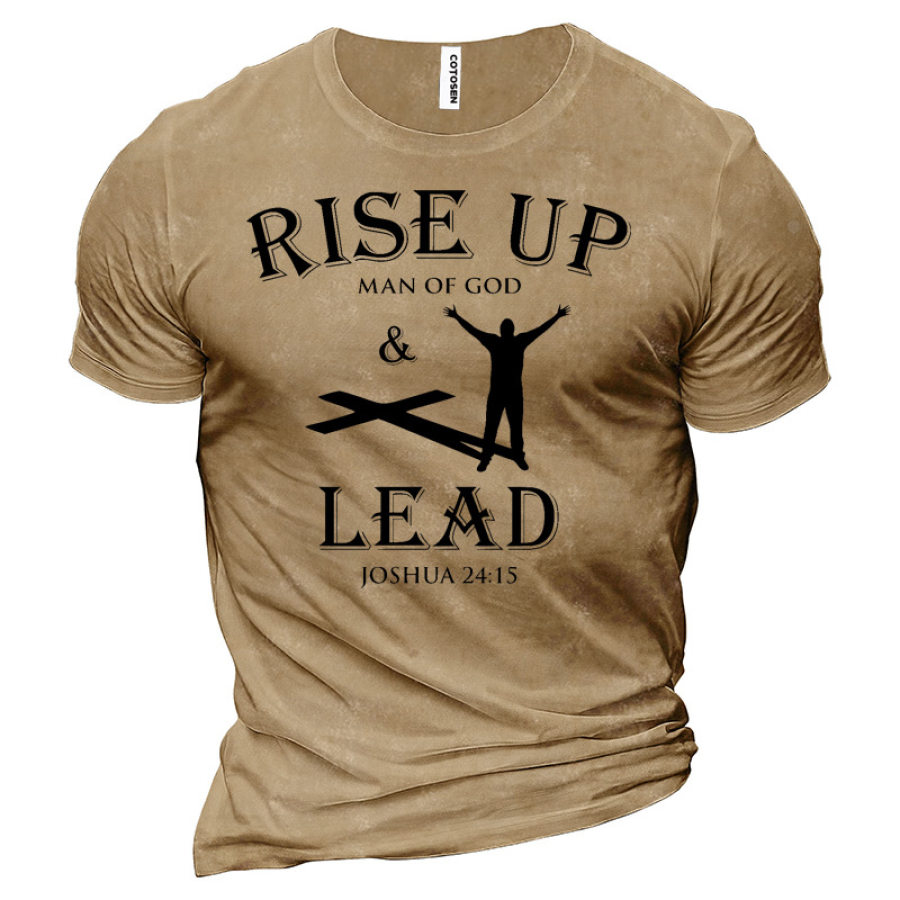 

Rise Up And Lead Men's Cotton Short Sleeve T-Shirt