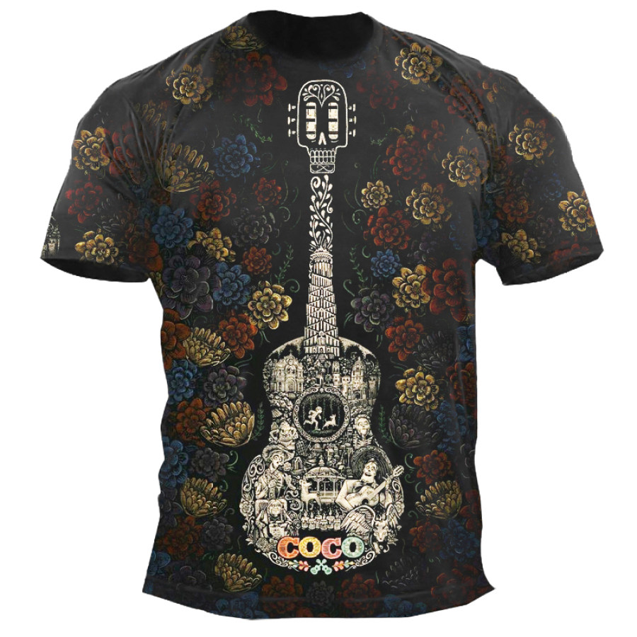 

Men's Ethnic Music Print Outdoor Casual T-Shirt