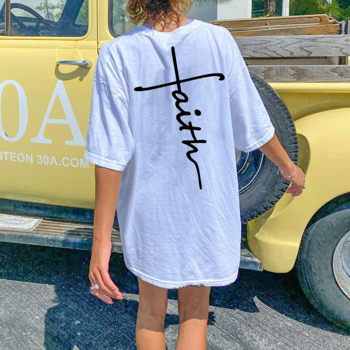 Women's Faith Oversize Short Sleeve Chic T-shirt