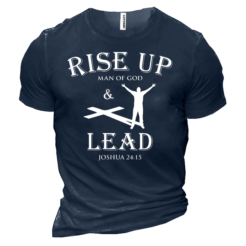 Rise Up And Lead Chic Men's Cotton Short Sleeve T-shirt