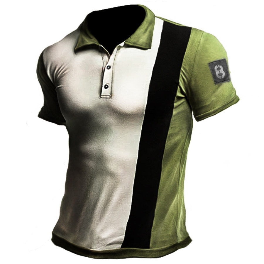 

Men's Outdoor Tactical Contrast Polo Collar T-Shirt