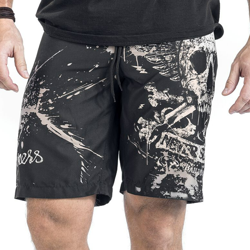 Men's Outdoor Skull Print Chic Casual Elastic Stretch Shorts