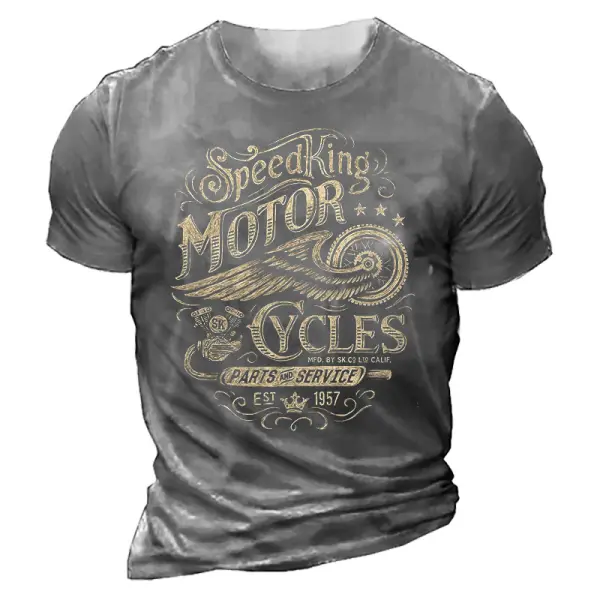 Speed King Motorcycle Parts And Service Men's Vintage T-shirt - Kalesafe.com 