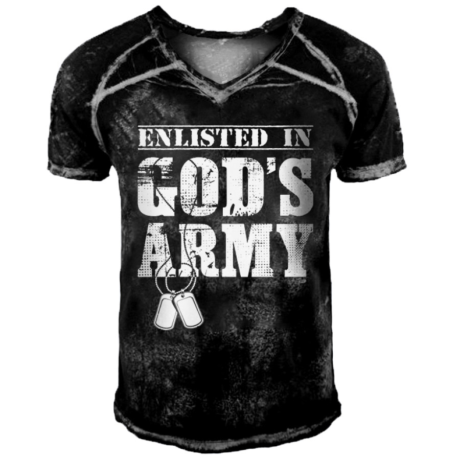 

Men's God's Army Print Outdoor Casual T-Shirt