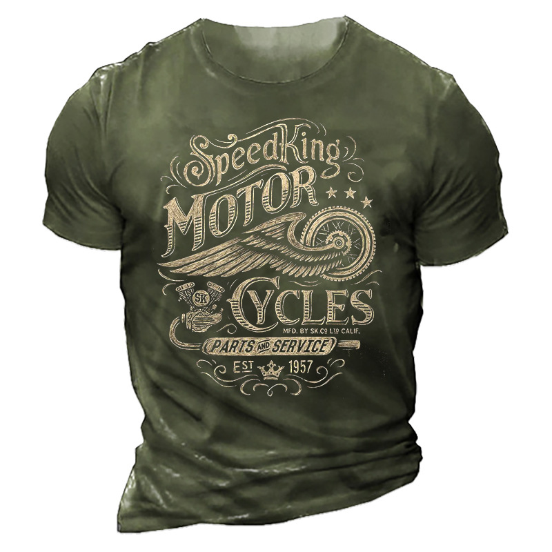 Speed King Motorcycle Parts And Chic Service Men's Vintage T-shirt
