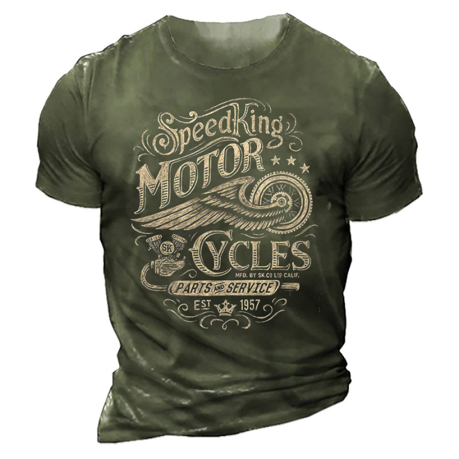 

Мужская винтажная футболка Speed King Motorcycle Parts And Service