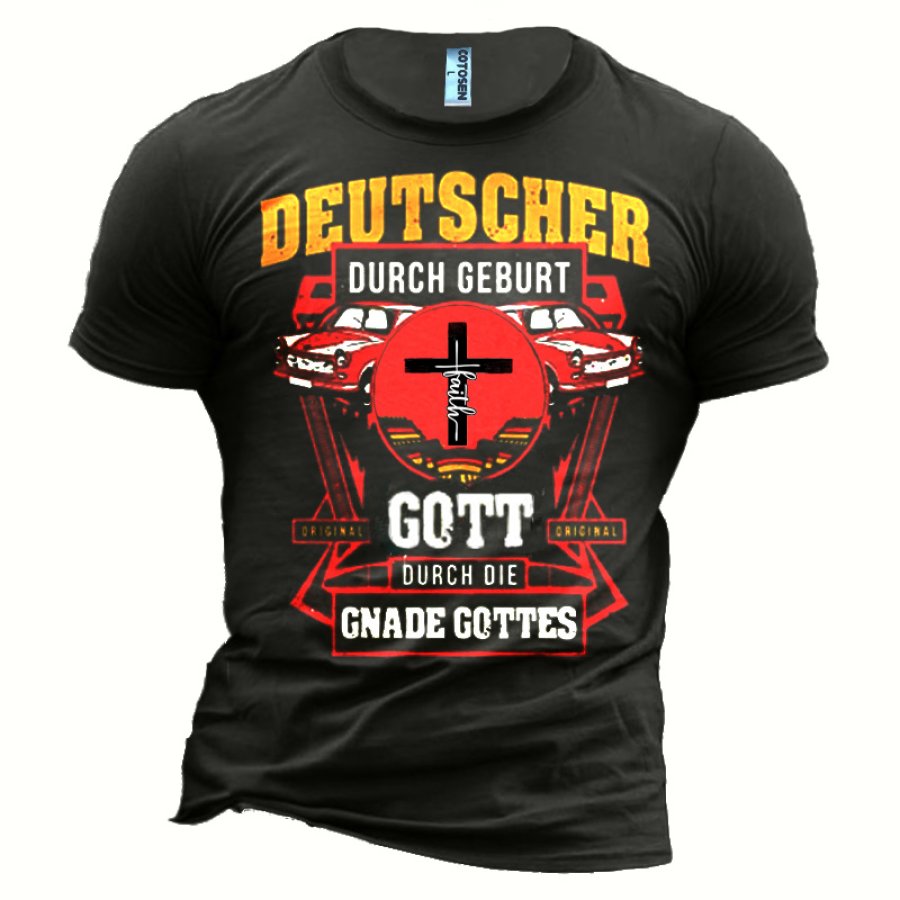 

God's Created German Men's Cotton Print T-Shirt