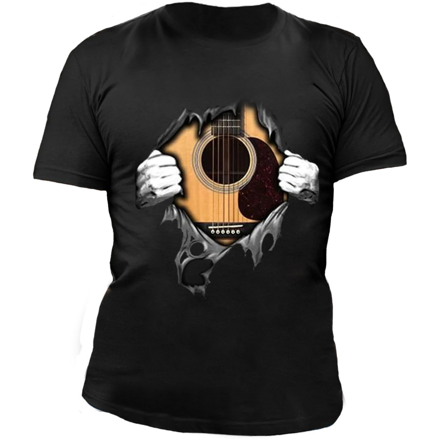 

Men's Funny Guitar Lover Print Outdoor Short Sleeve T-Shirt