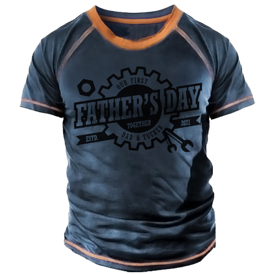 

First Father's Day Together Men's Outdoor Casual Short Sleeve T-Shirt