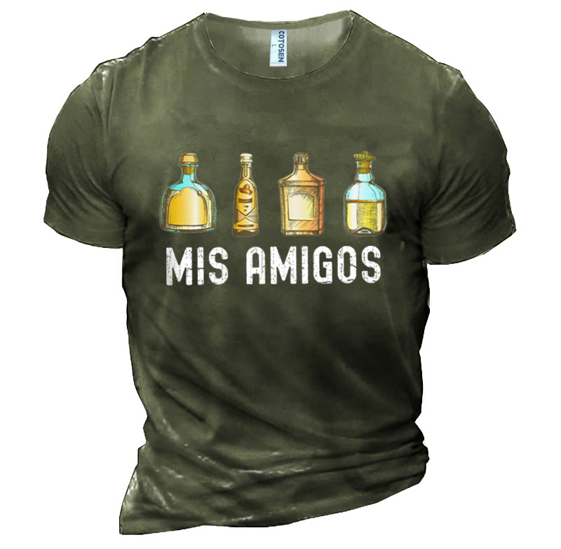 Men's Mis Amigos Cinco Chic De Mayo Tequila Cotton T-shirt