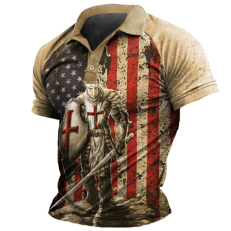 

Men's Outdoor American Flag Templar Tactical Polo Shirt