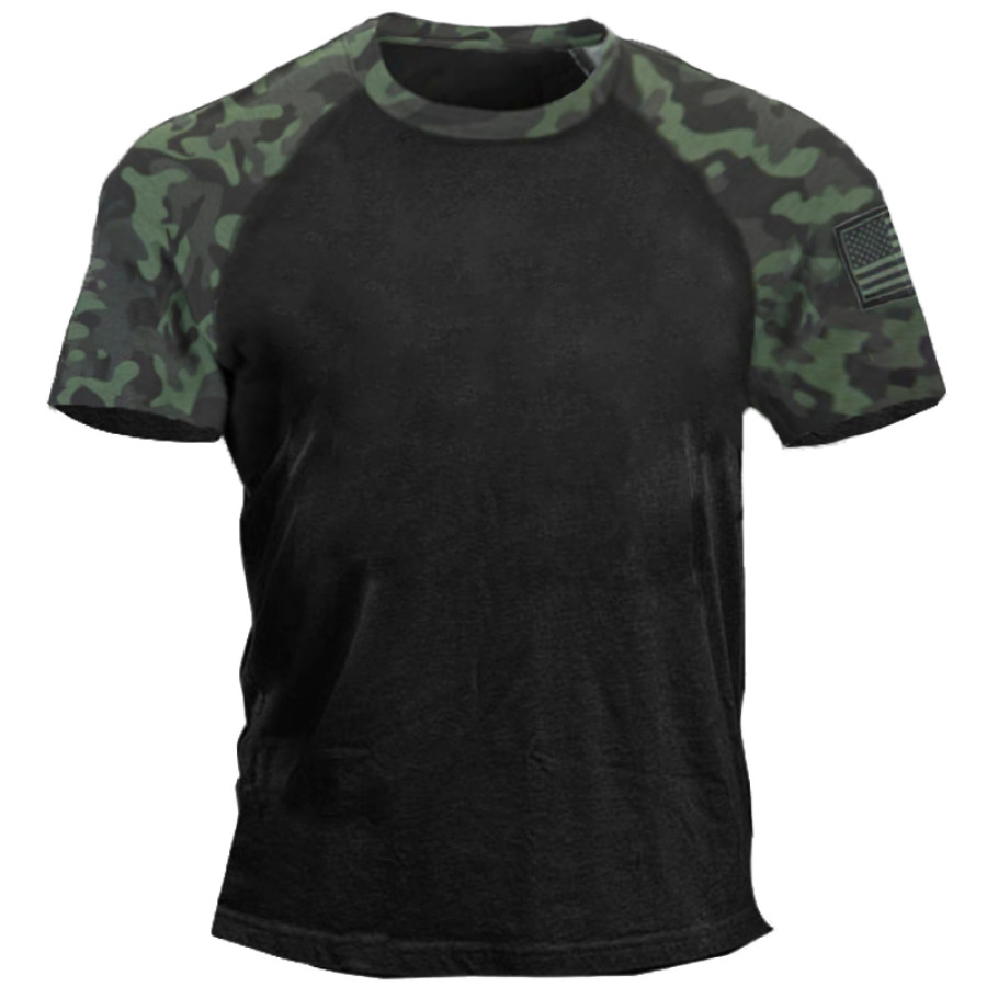 

Men's Outdoor Military Camo Raglan Short Sleeve T-Shirt