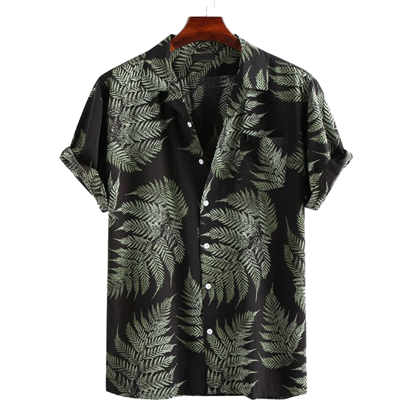 Men's Palm Tree Hawaiian Chic Vacation Print Shirt