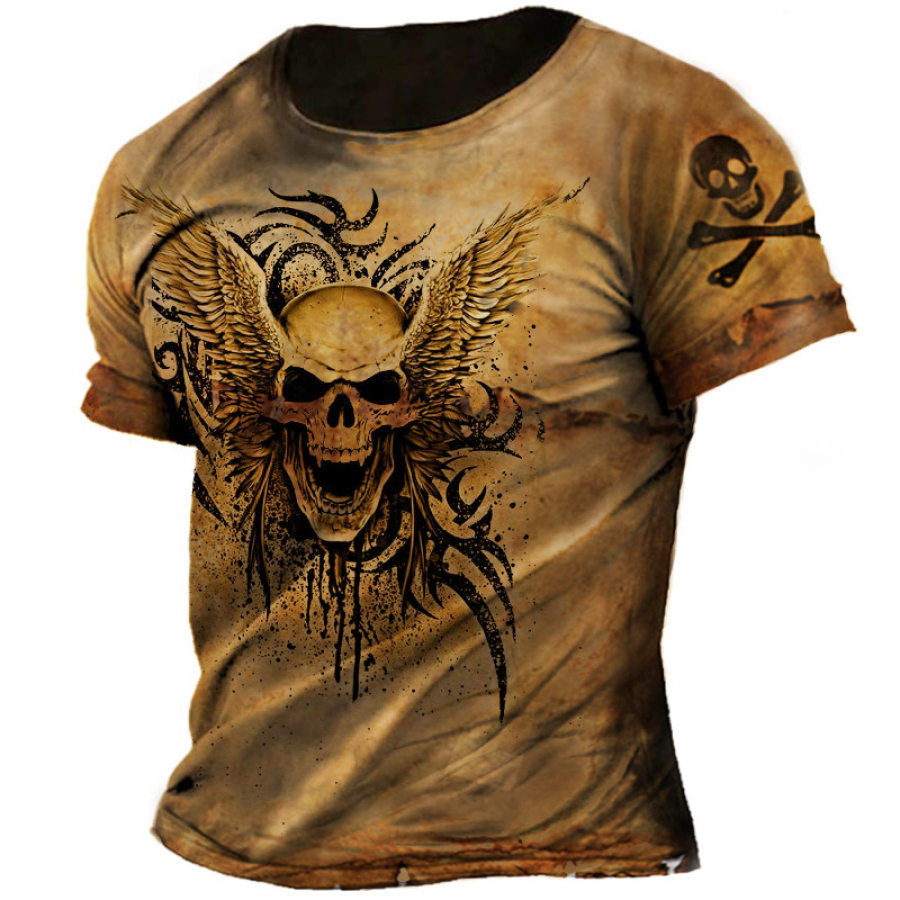 

Pirate Skull Men's Vintage Print T-Shirt