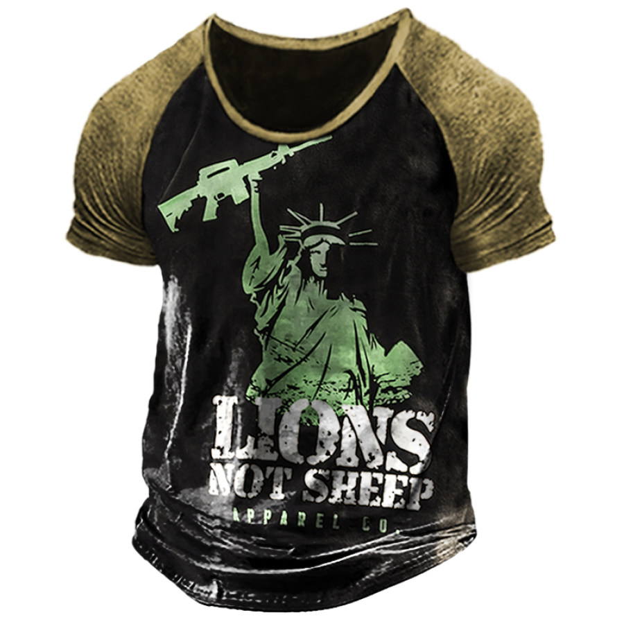 

Men's Lion Non-Sheep Print Casual T-Shirt