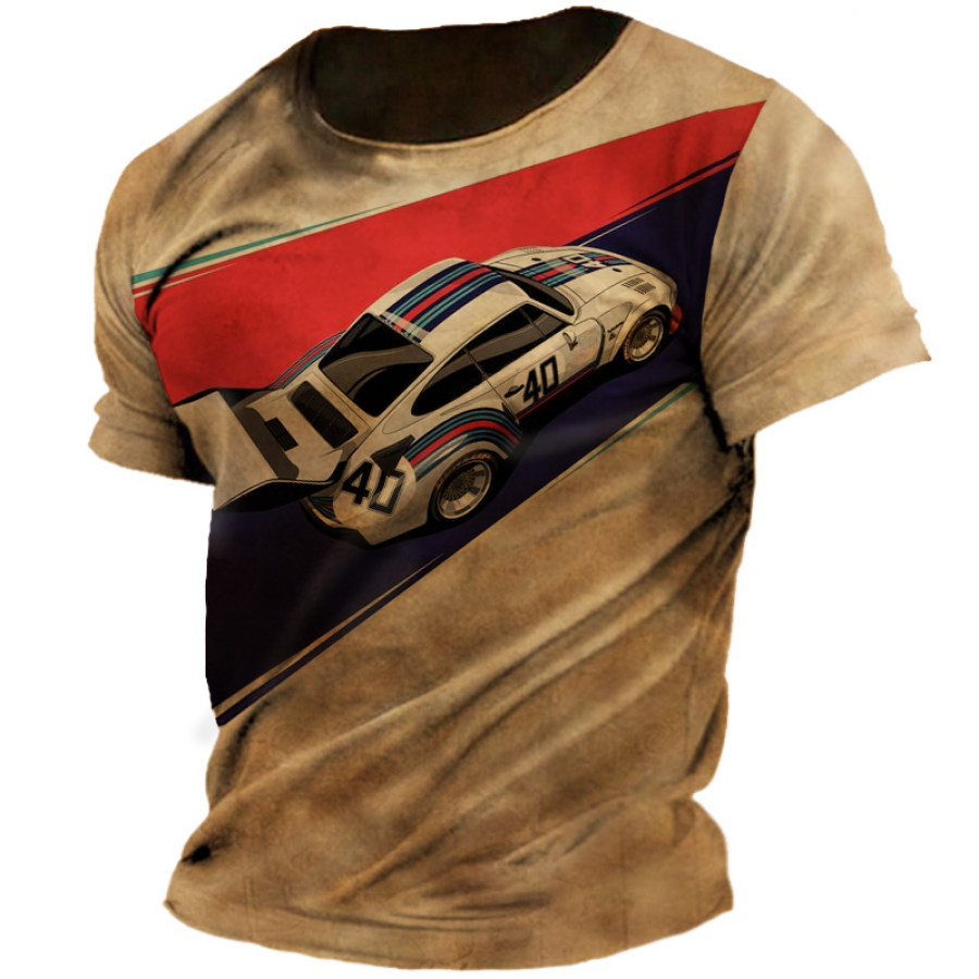 

Men's Outdoor Vintage Racing Print T-Shirt