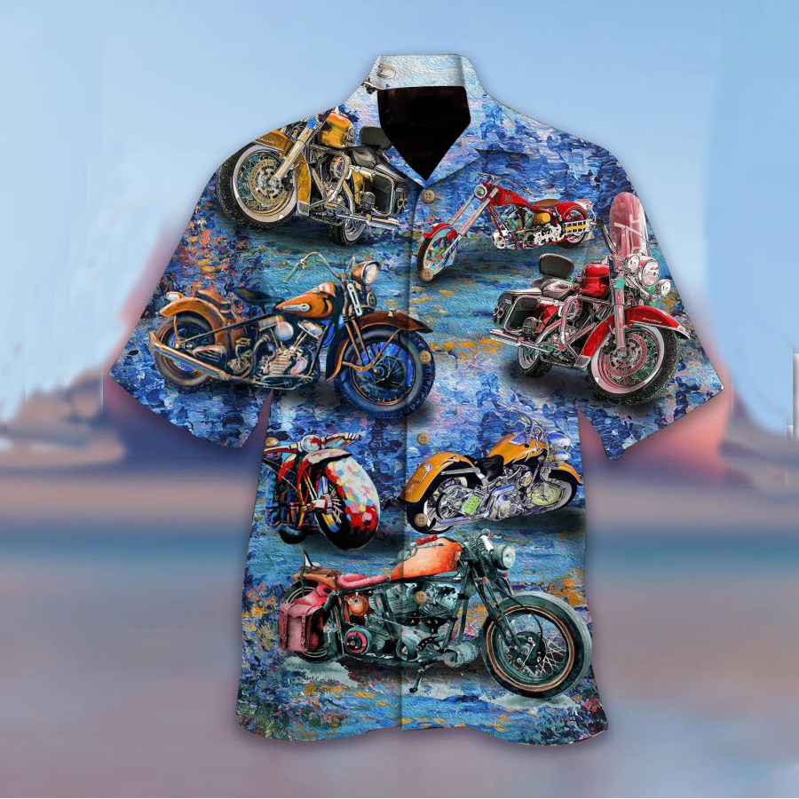 

Men's Motorcycle Short Sleeve Beach Shirt