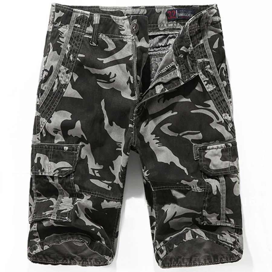 

Men's Casual Cotton Camo Multi-pocket Cargo Shorts