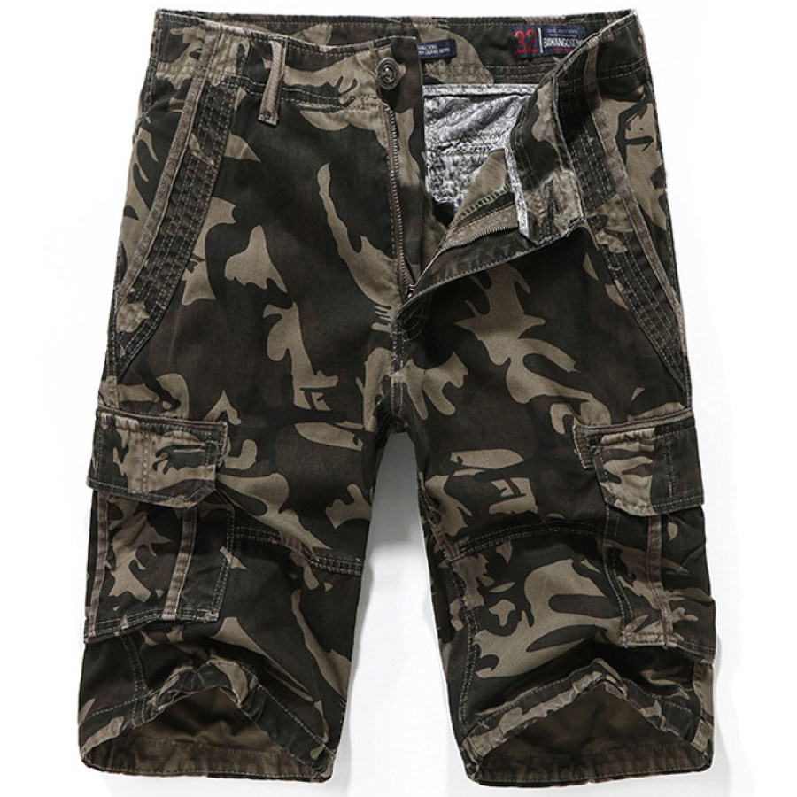 

Men's Casual Cotton Camo Multi-pocket Cargo Shorts