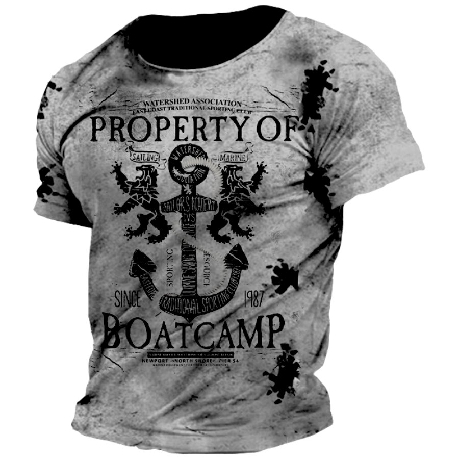 

Men's Anchor Nautical Travel Print T-Shirt