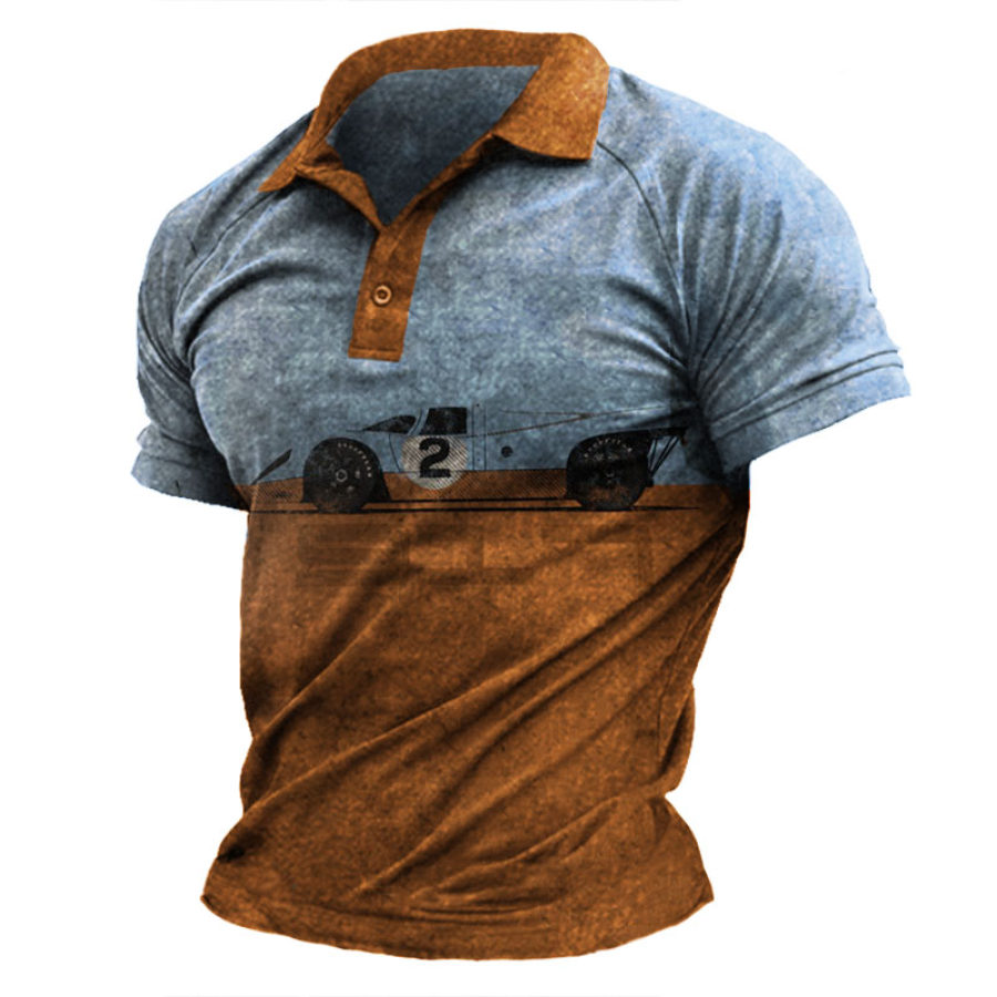 

Men's Outdoor Racing Print Henley Shirt