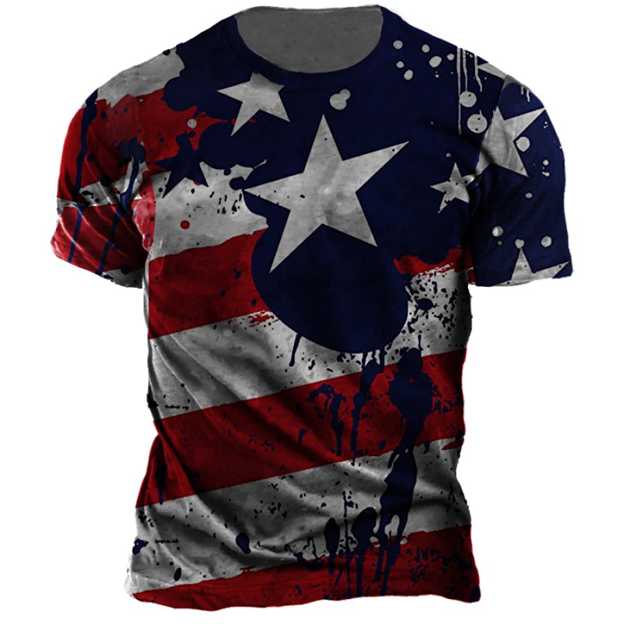

Men's Vintage Flag Print T-Shirt