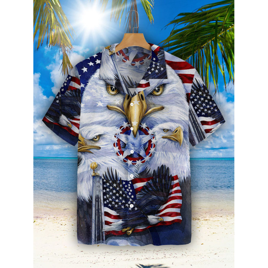 

American Flag Eagle Print Men's Shirt