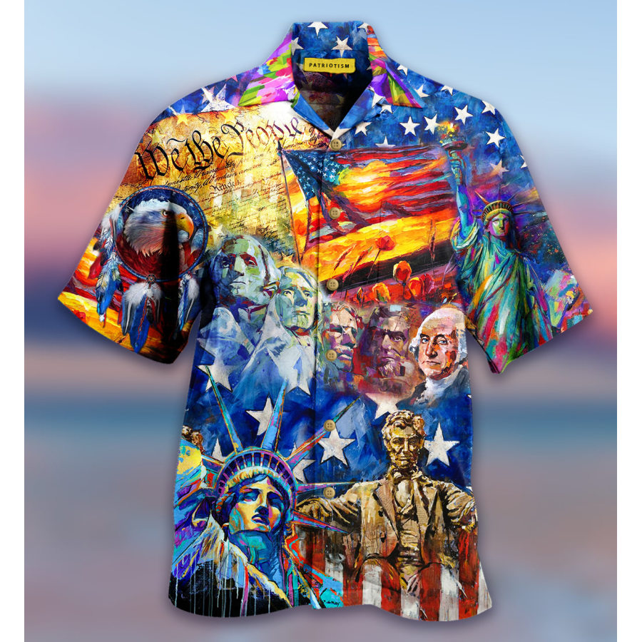 Men's Hawaii Print Loose Shirt