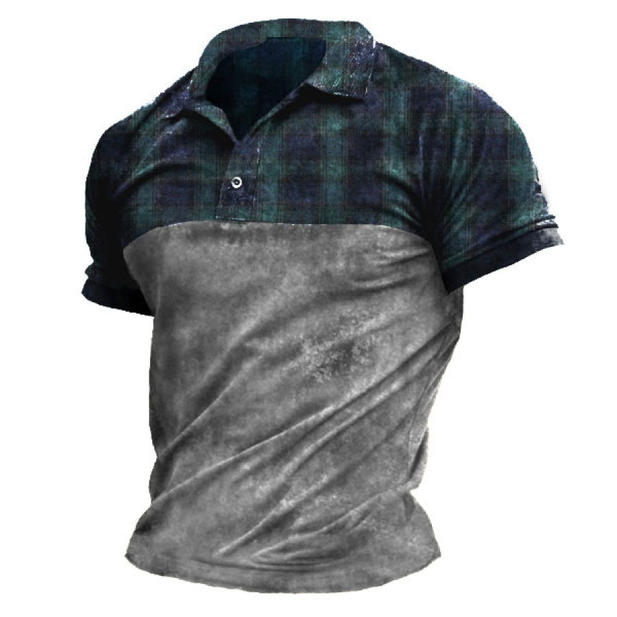 

Men's Plaid Short Sleeve T-Shirt