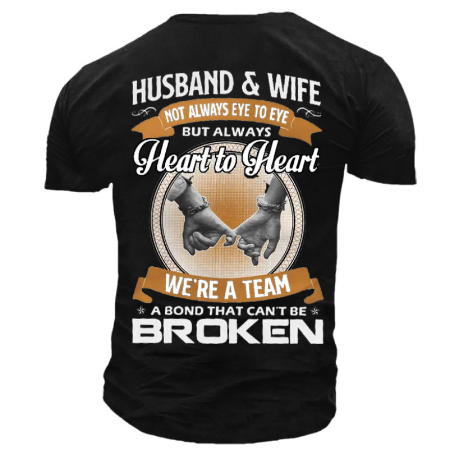 

Husband And Wife Always Heart To Heart For Mother's Day Men's Cotton T-shirt