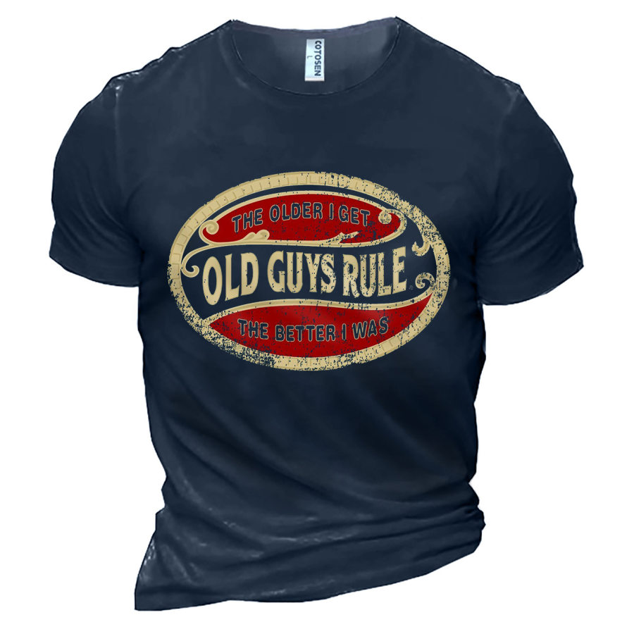 

T-shirt Da Uomo In Cotone Con Stampa The Older I Get Old Guys Rule