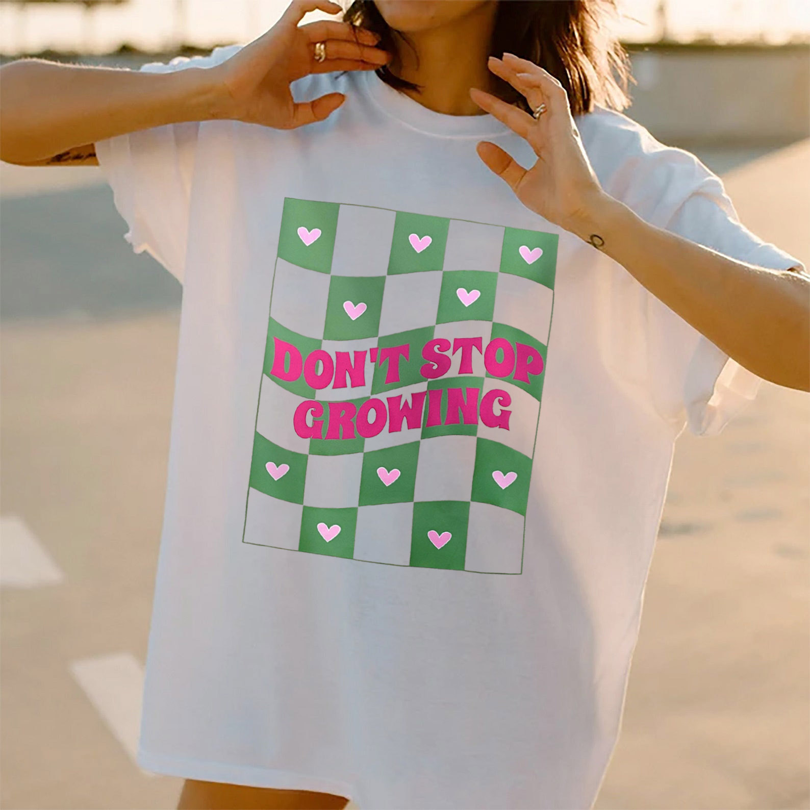 Women's Don't Stop Growing Cotton Oversized T Shirt