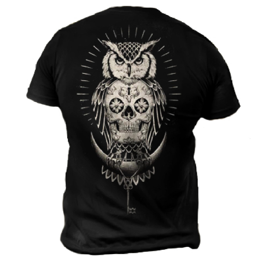 

Men's Outdoor Owl Print Casual T-Shirt