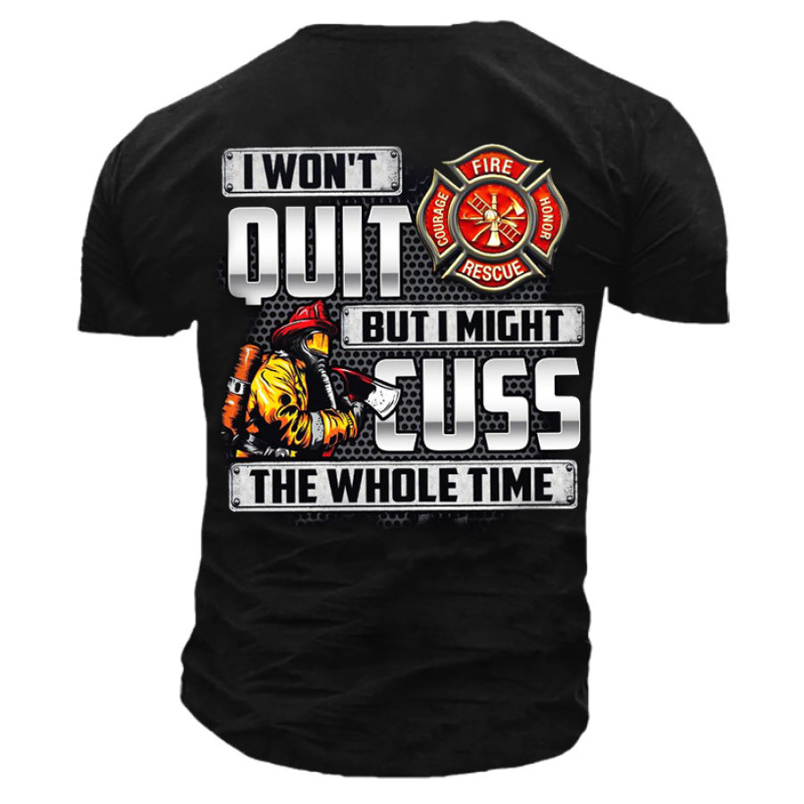 Man Outdoor Firefighter Cotton T-shirt
