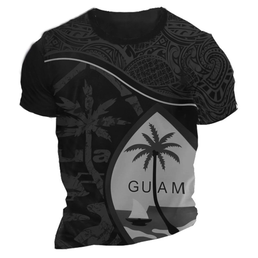 

Men's Hawaiian Palms Vacation Print T-Shirt
