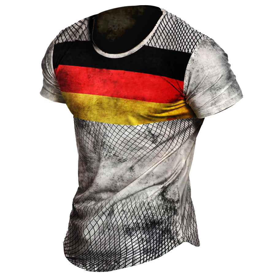 

Men's Irregular Hem Vintage Map Flag Print T-Shirt