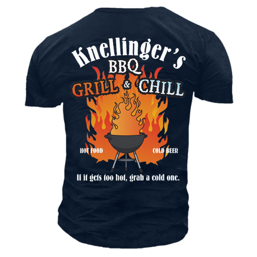 

BBQ Grill Men's Cotton Short Sleeve T-Shirt